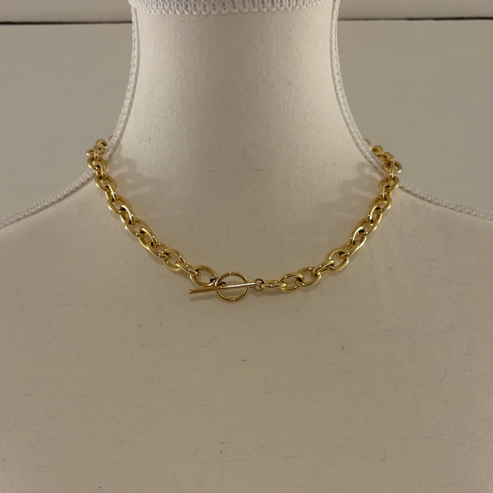 Gold Chain Toggle Necklace - Women’s Statement Necklace